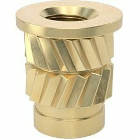 BSC PREFERRED Brass Heat-Set Inserts for Plastic Flanged 4-40 Thread Size 0.226 Installed Length, 50PK 97171A120